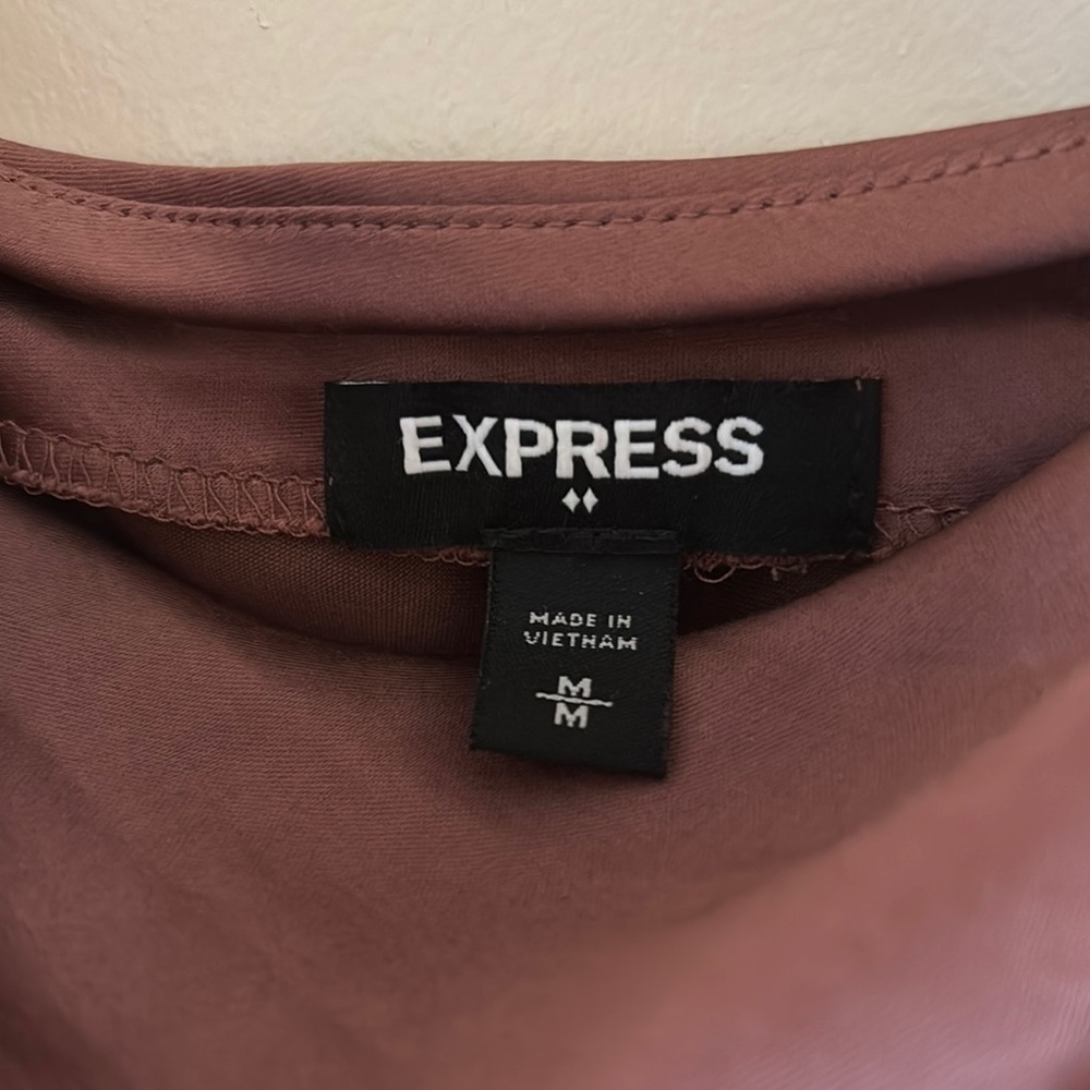 Express Cowl Neck Midi Copper Brown Dress - Picture 4 of 5